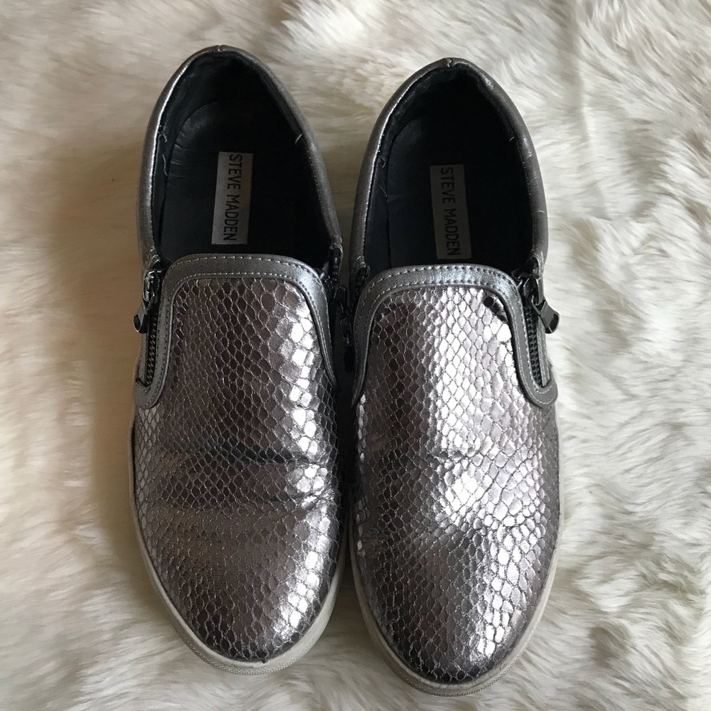 Steve Madden silver sneakers